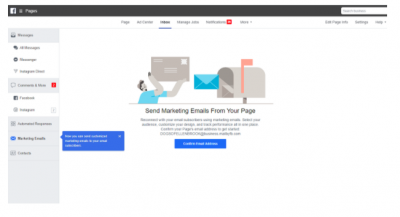 Facebook เพิ่มตัวเลือกในการส่งอีเมลการตลาดผ่านหน้าแอพ