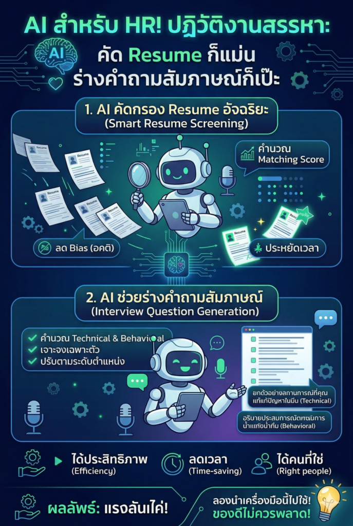 ai สำหรับ hr ฝ่ายทรัพยากรบุคคล ปฏิวัติงานสรรหาคัดพนักงาน resume