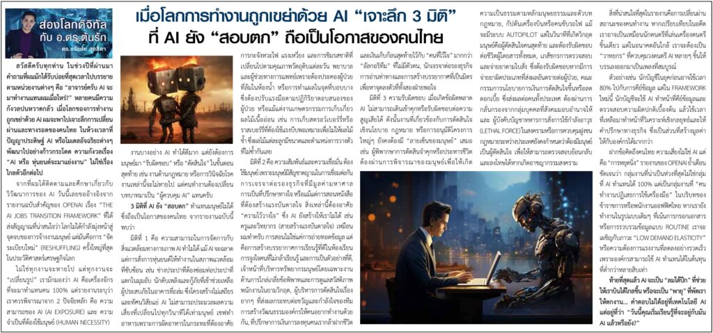 ทักษะ ai สอบตก อ.ดร.ต้นรัก