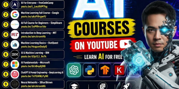 10 คอร์ส AI เรียนฟรีระดับโลกที่ทุกคนเรียนได้ 10 Best FREE AI Courses on YouTube 10 คอร์ส AI เรียนฟรีระดับโลกที่ทุกคนเรียนได้ อ.ดร.ต้นรัก ะวัชชัย สุขสีดา