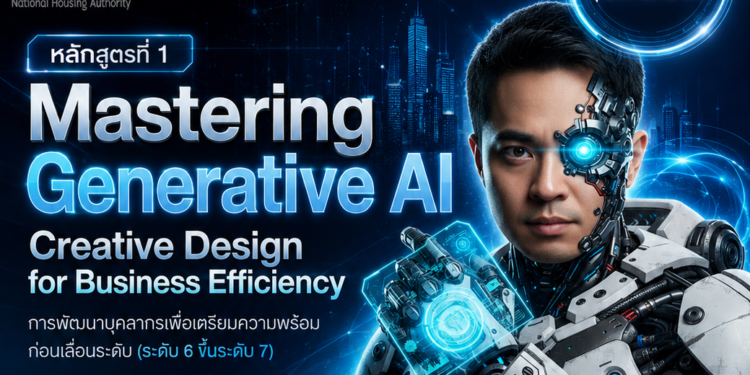 การเคหะแห่งชาติ จัดอบรม “Mastering Generative AI Creative Design for Business Efficiency” ยกระดับบุคลากรสู่ยุค AI โดย อ.ดร.ต้นรัก ธวัชชัย สุขสีดา ผู้เชี่ยวชาญด้าน Generative AI วิทยากรอบรม ai รัฐวิสาหกิจ การเคหะแห่งชาติ